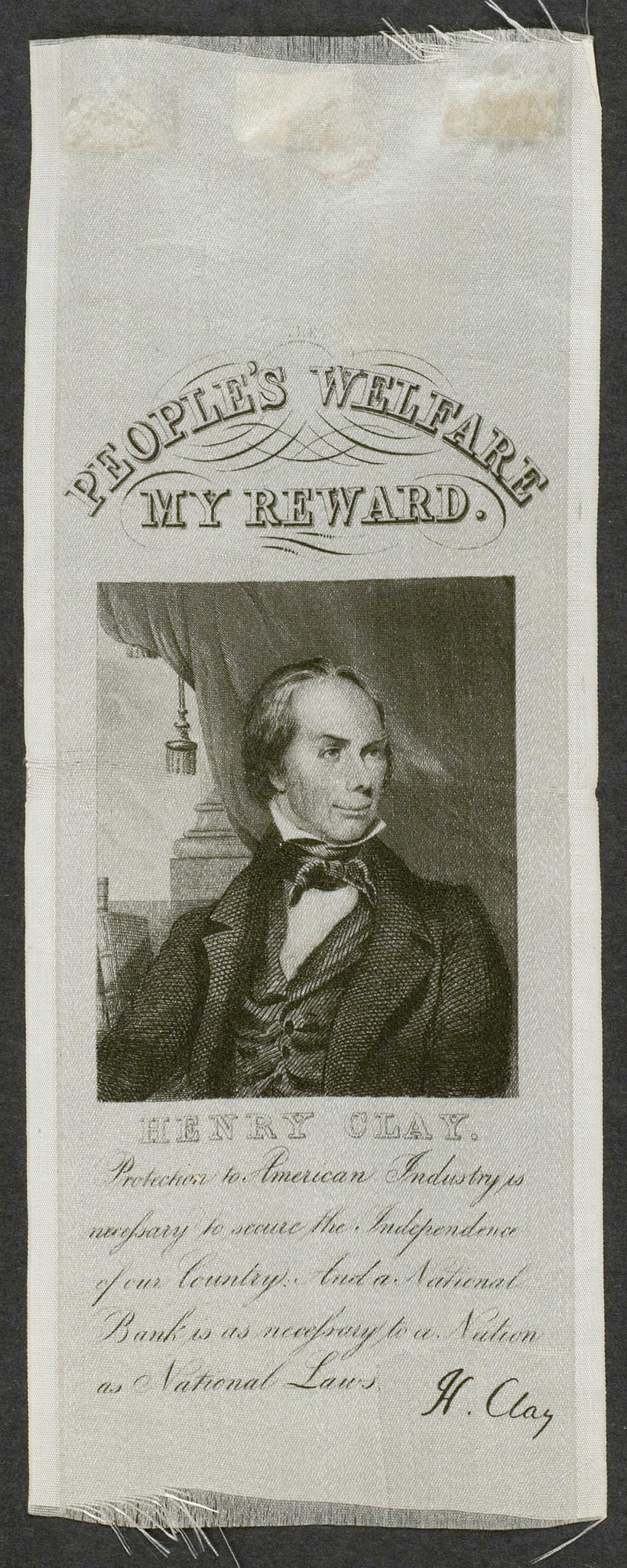 Henry Clay campaign ribbon 71.2009.082.0206