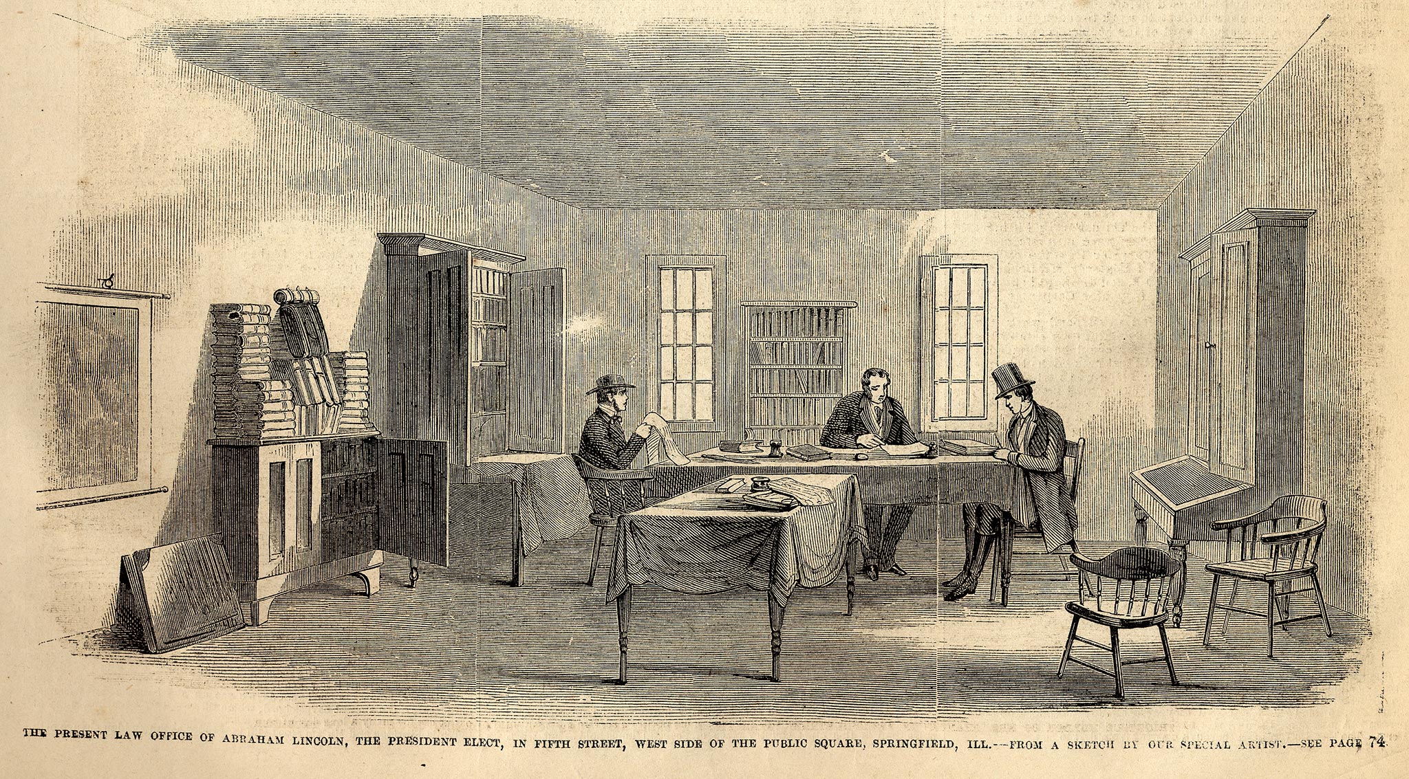 Lincoln & Herndon Law Office 1860 published in Leslie’s Illustrated, Dec. 22, 1860