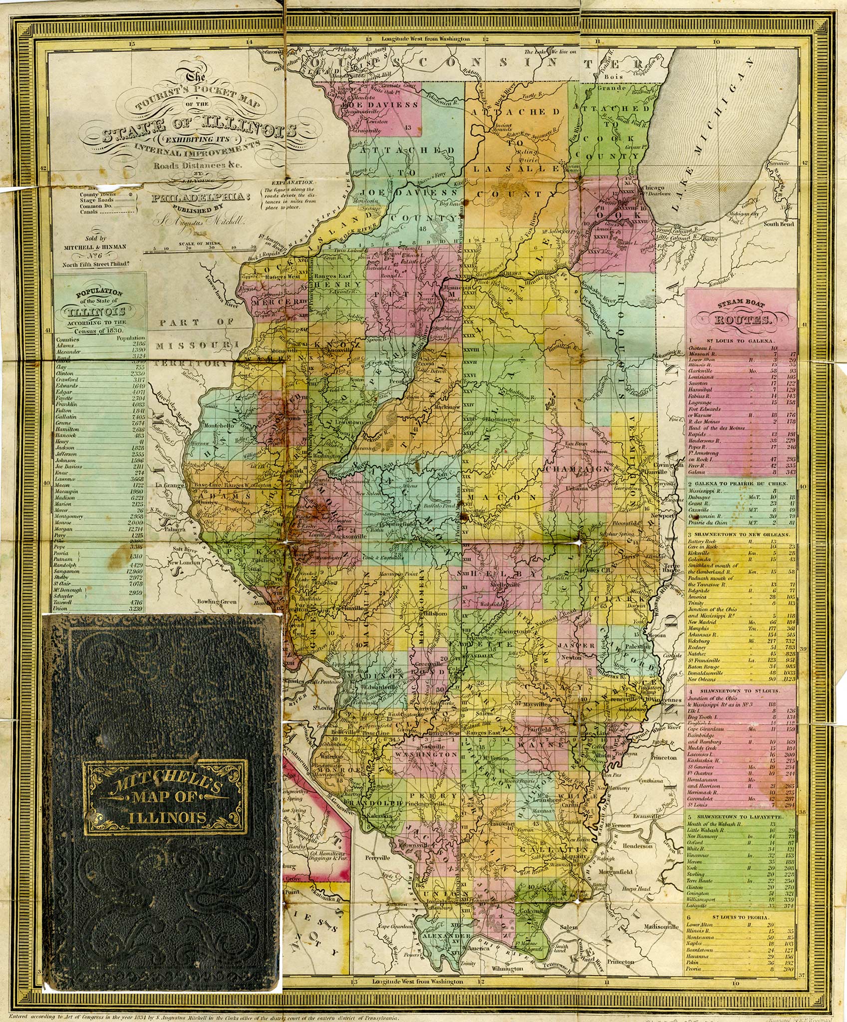 The Tourist’s Pocket Map of the State of Illinois, 1836 71200908520652